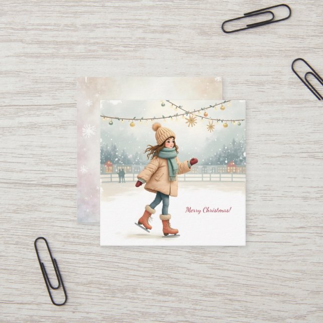 Merry Christmas! Square Business Card (Front/Back In Situ)