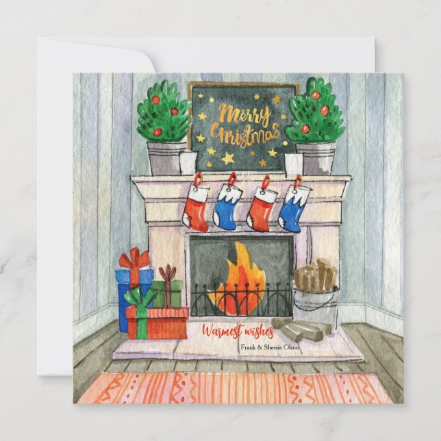 Merry Christmas Square Card (Front)