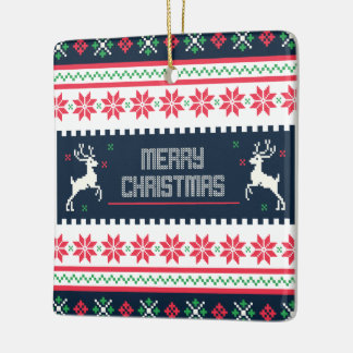 Merry Christmas Square ornament