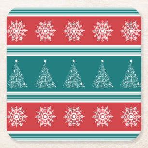 Merry Christmas Square Paper Coaster