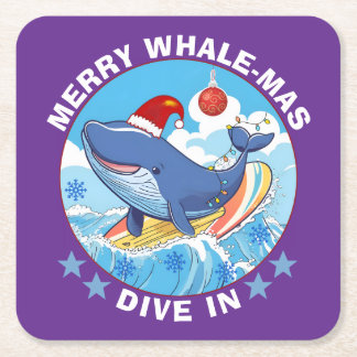 Merry Christmas Square Paper Coaster