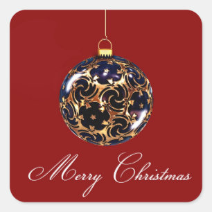 Merry christmas square sticker