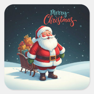 Merry Christmas Square Sticker
