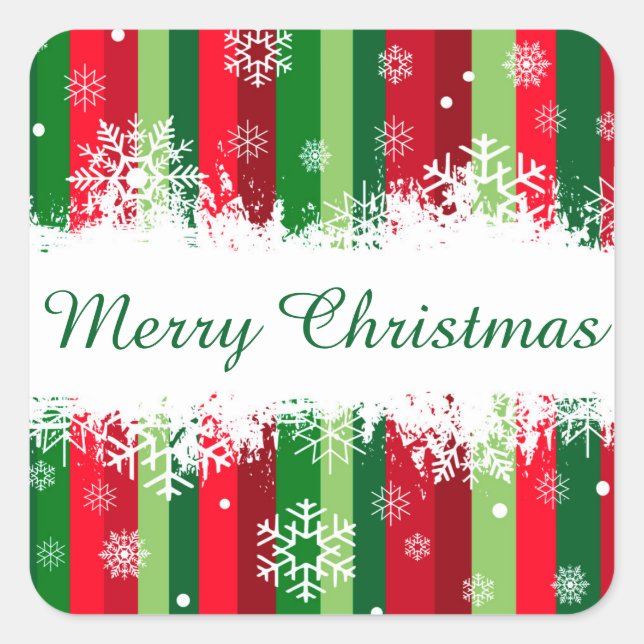 Merry Christmas Square Sticker (Front)