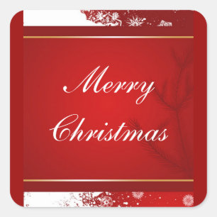 Merry Christmas Square Sticker