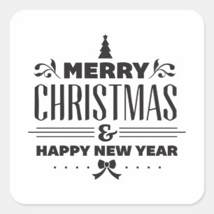 Merry Christmas Square Sticker