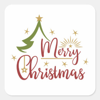 Merry Christmas Square Sticker