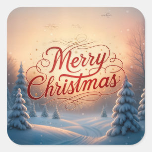 Merry Christmas Square Sticker