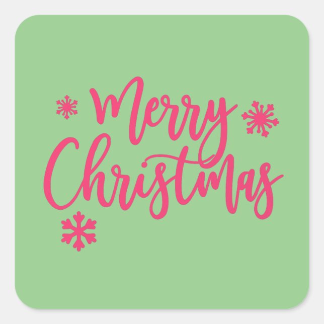 Merry Christmas Square Sticker (Front)