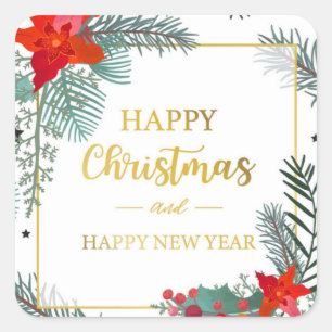 Merry Christmas Square Sticker