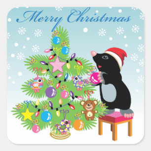Merry Christmas Square Sticker