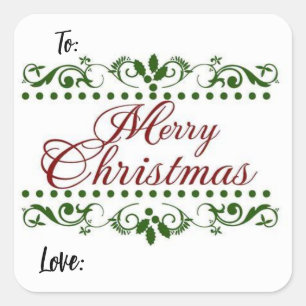 Merry Christmas Square Sticker