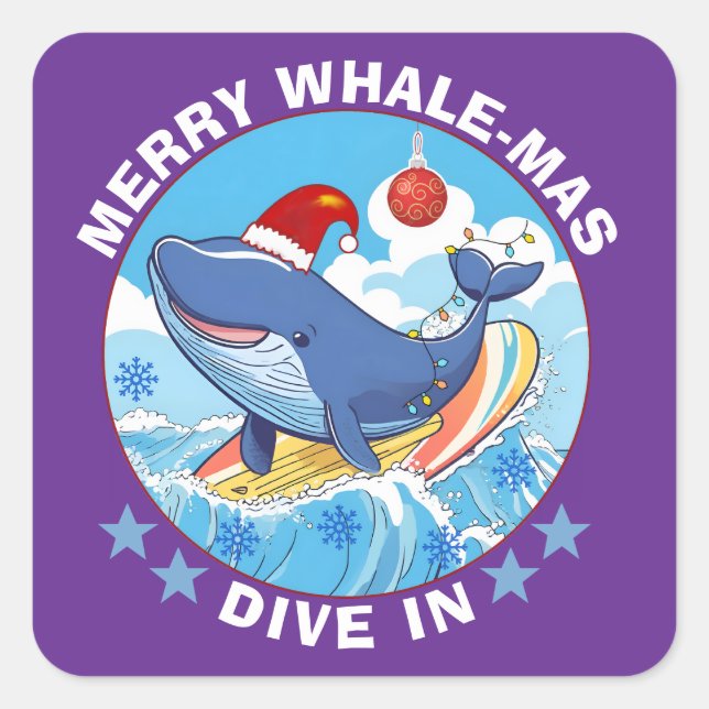 Merry Christmas Square Sticker (Front)