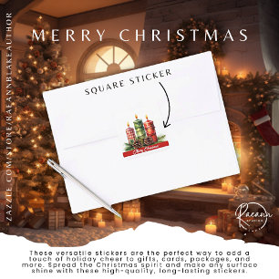 Merry Christmas Square Sticker