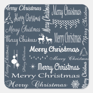 Merry Christmas Square Sticker