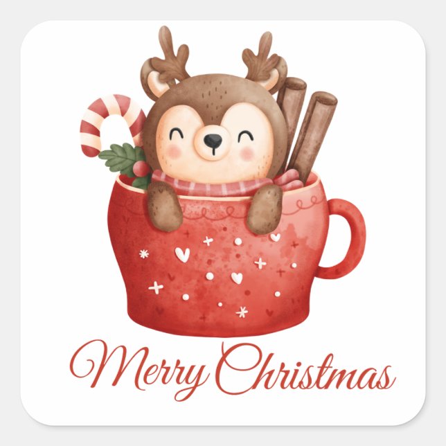 MERRY CHRISTMAS Square Sticker (Front)