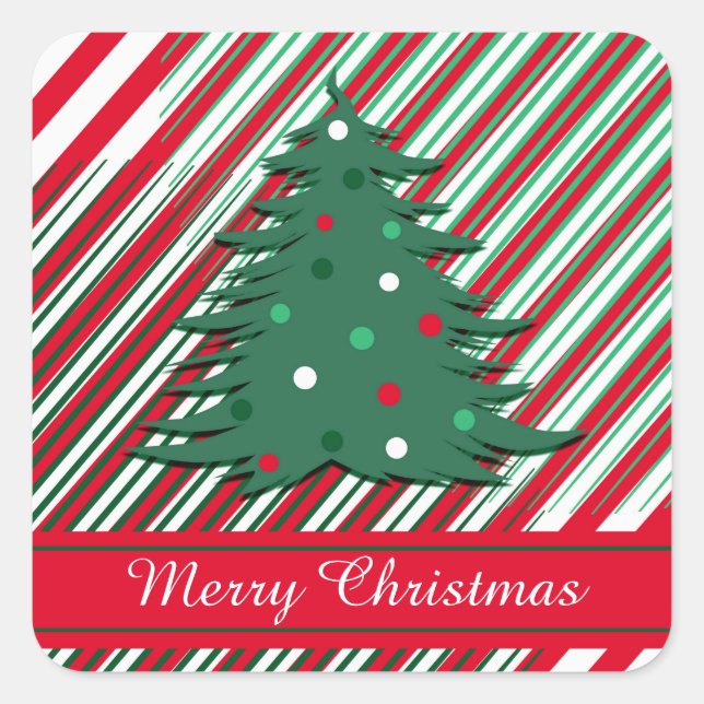 Merry Christmas Square Sticker (Front)