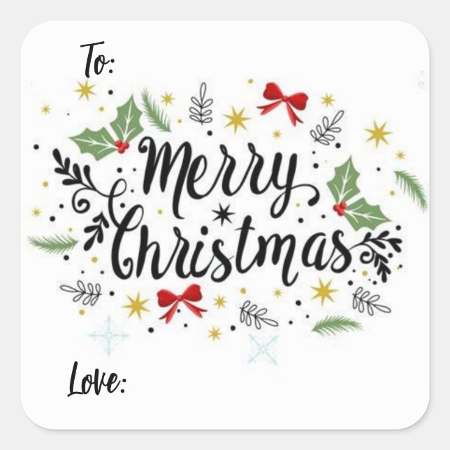 Merry Christmas  Square Sticker (Front)