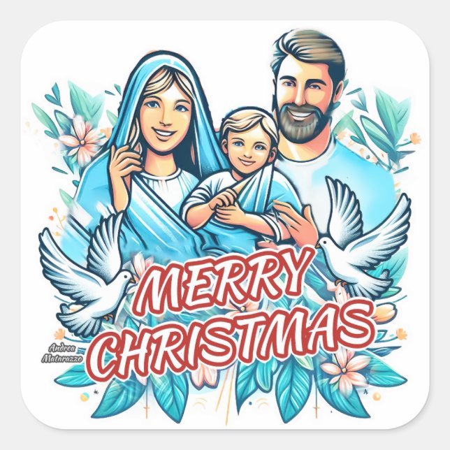 Merry Christmas  Square Sticker (Front)
