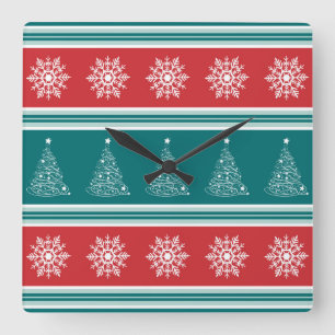Merry Christmas Square Wall Clock
