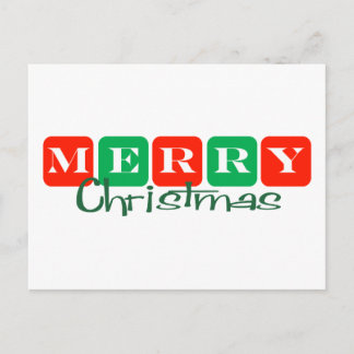 Merry Christmas (Squares) Holiday Postcard