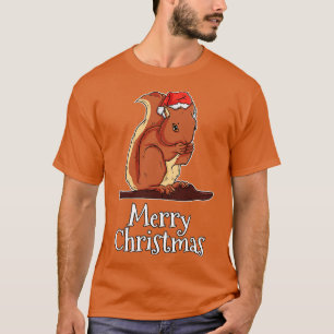 Merry Christmas Squirrel Santas Hat Squirrel T-Shirt