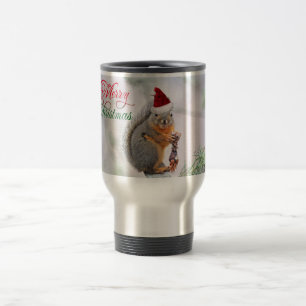 Merry Christmas Squirrel Travel Mug