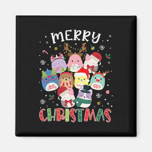 Merry Christmas Squish Squad Mallow Girls Boys Kid Magnet