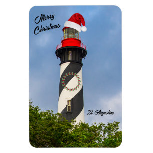 Merry Christmas St Augustine Florida Lighthouse  Magnet