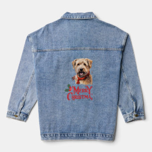 Merry Christmas Staffordshire Bull Terrier Denim Jacket
