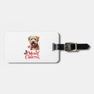 Merry Christmas Staffordshire Bull Terrier Luggage Tag