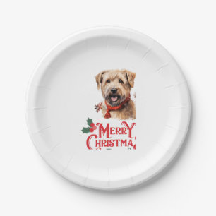 Merry Christmas Staffordshire Bull Terrier   Paper Plate