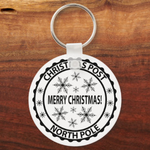 Merry Christmas stamp Key Ring