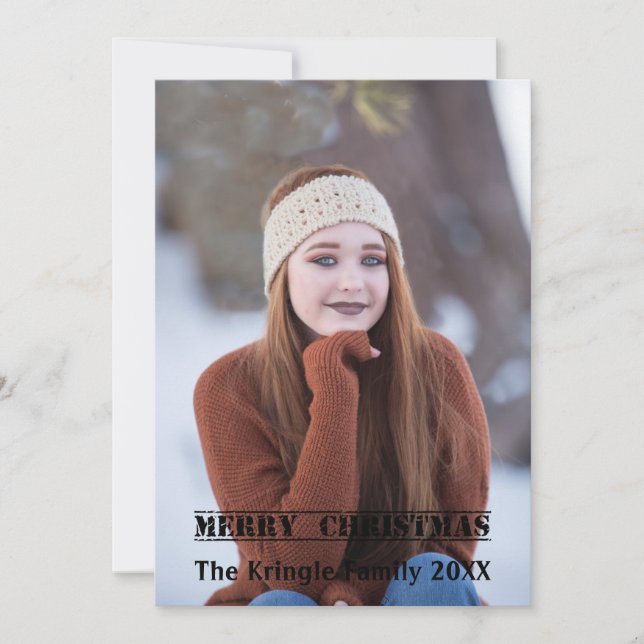 Merry Christmas Stamped Holiday Card (Front)