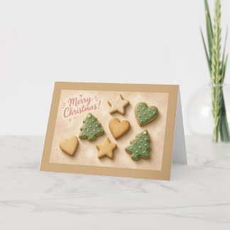 Merry Christmas Star and Heart Cookies Card