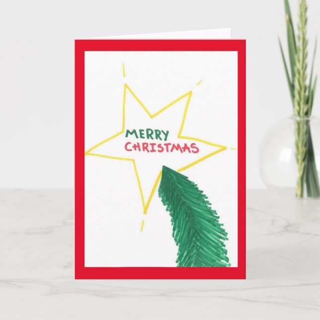 Merry Christmas Star and Tree card (Front)
