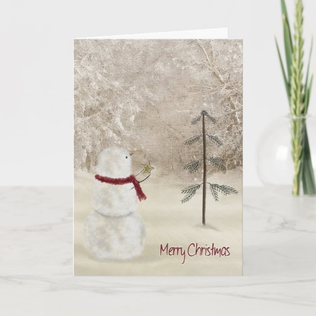 Merry Christmas Star Holiday Card (Front)