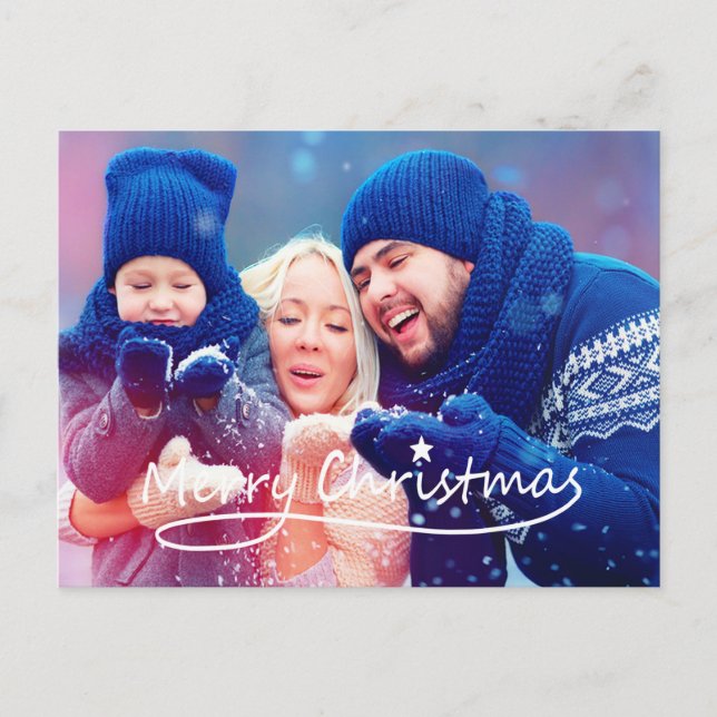 Merry Christmas Star | Holiday Photo Postcard (Front)