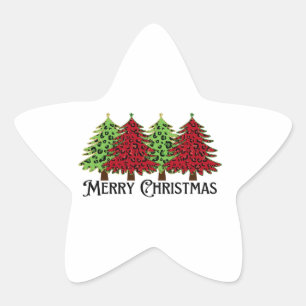 Merry Christmas Star Sticker