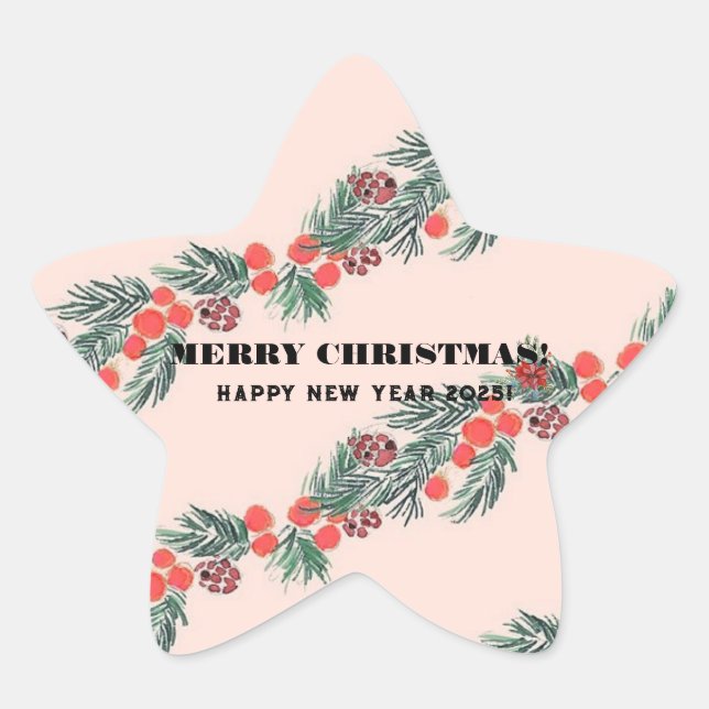 Merry Christmas! Star Sticker (Front)