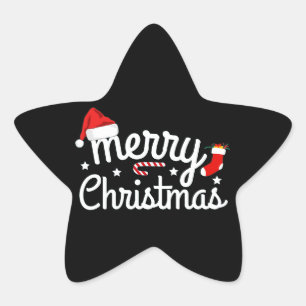 Merry Christmas  Star Sticker