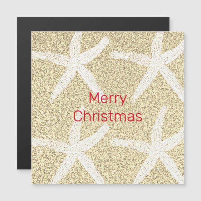 Merry Christmas Starfish Gold Red White Glittery (Front/Back)