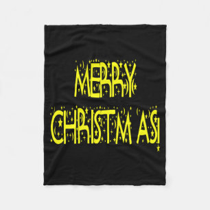Merry Christmas Starry Night Font Girls Boys  Fleece Blanket