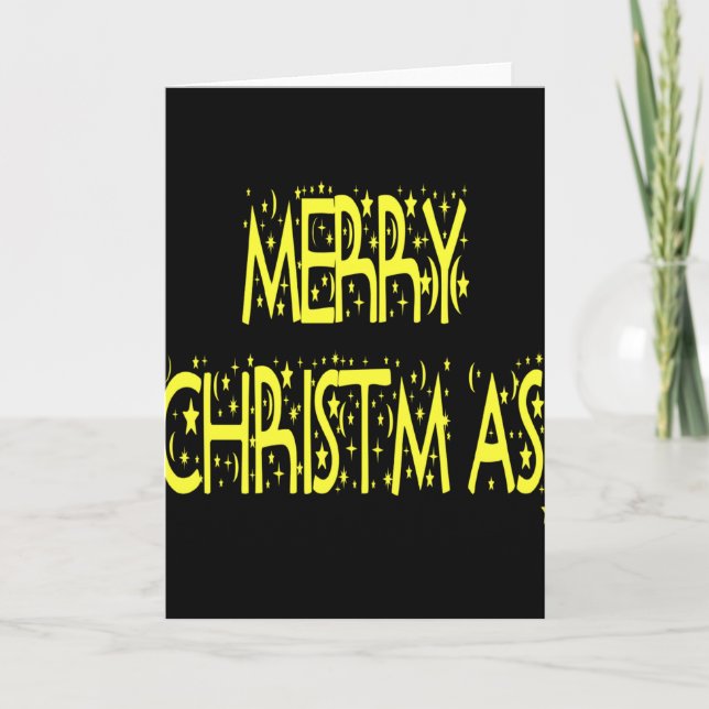 Merry Christmas Starry Night Font Girls Boys T Shi Card (Front)