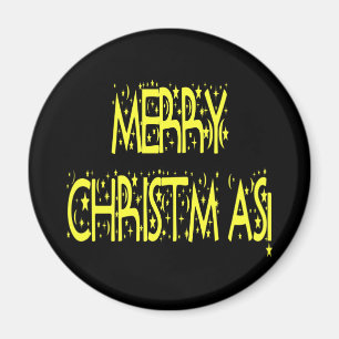 Merry Christmas Starry Night Font Magnet