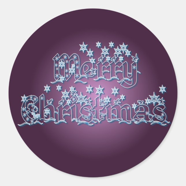 MERRY CHRISTMAS STARS by SHARON SHARPE Classic Round Sticker (Front)