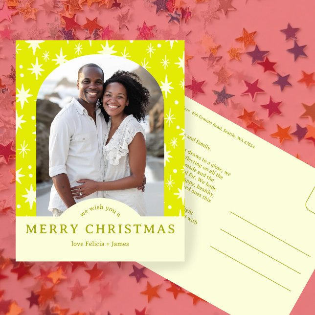 MERRY CHRISTMAS Stars Holiday CUSTOM Arch PHOTO Postcard (MERRY CHRISTMAS Stars Holiday CUSTOM Arch PHOTO Postcard
)