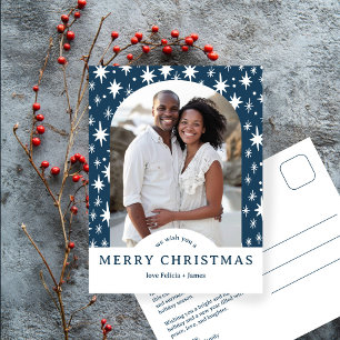 MERRY CHRISTMAS Stars Holiday CUSTOM Arch PHOTO Postcard