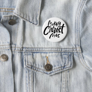 Merry CHRISTmas Statement Lettering Religious 6 Cm Round Badge