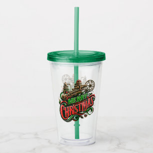 Merry Christmas steampunk Acrylic Tumbler
